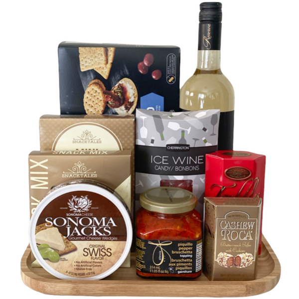 Wine and cheese gift basket